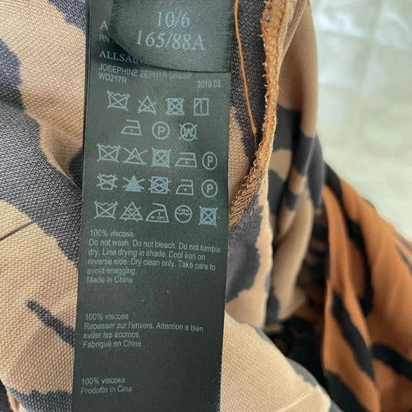 All Saints Josephine zephyr tiger print mini dress - Picture 9 of 12